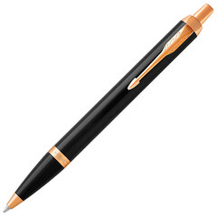 Ручка шариковая PARKER &laquo;IM Core Black Lacquer GT&raquo;, черный глянцевый лак, позолота, синяя, 1931666