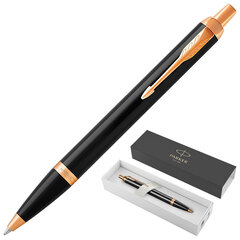 Ручка шариковая PARKER &laquo;IM Core Black Lacquer GT&raquo;, черный глянцевый лак, позолота, синяя, 1931666
