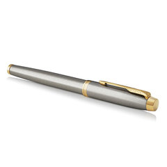 Ручка перьевая PARKER &laquo;IM Core Brushed Metal GT&raquo;, серебристый матовый лак, позолота, синяя, 1931649