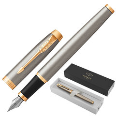 Ручка перьевая PARKER &laquo;IM Core Brushed Metal GT&raquo;, серебристый матовый лак, позолота, синяя, 1931649