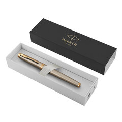 Ручка-роллер PARKER &laquo;IM Core Brushed Metal GT&raquo;, серебристый матовый лак, позолота, черная, 1931663