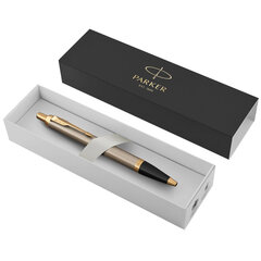 Ручка шариковая PARKER &laquo;IM Core Brushed Metal GT&raquo;, серебристый матовый лак, позолота, синяя, 1931670