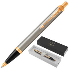 Ручка шариковая PARKER &laquo;IM Core Brushed Metal GT&raquo;, серебристый матовый лак, позолота, синяя, 1931670
