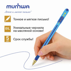 Ручка шариковая масляная с грипом MUNHWA &laquo;MC Gold&raquo;, СИНЯЯ, корпус тонированный синий, узел 0,7 мм, линия письма 0,5 мм, BMC07-02