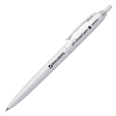 Ручка шариковая масляная автоматическая BRAUBERG &laquo;Sky White&raquo;, СИНЯЯ, клип ассорти, узел 0,7 мм, линия письма 0,35 мм, 142950