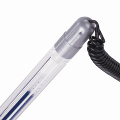 Ручка шариковая настольная BRAUBERG &laquo;Counter Pen&raquo;, СИНЯЯ, пружинка, корпус серебристый, 0,5 мм, 143258