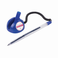 Ручка шариковая настольная BRAUBERG &laquo;Counter Pen&raquo;, СИНЯЯ, пружинка, корпус синий, 0,5 мм, 143259