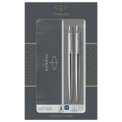 Набор PARKER &laquo;Jotter Stainless Steel CT&raquo;: шариковая ручка синяя и механический карандаш, 2093256