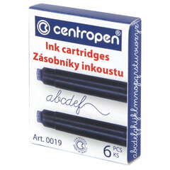 Картриджи чернильные СИНИЕ CENTROPEN, КОМПЛЕКТ 6 шт., 0019/<wbr/>6