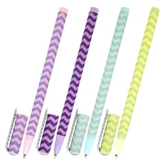 Ручка шариковая BRAUBERG SOFT TOUCH STICK &laquo;GEOMETRIC&raquo;, СИНЯЯ, мягкое покрытие, корпус ассорти, узел 0,7 мм, 143701