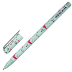 Ручка шариковая BRAUBERG SOFT TOUCH STICK &laquo;FLAMINGO&raquo;, СИНЯЯ, мягкое покрытие, узел 0,7 мм, 143705