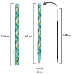 Ручка шариковая BRAUBERG SOFT TOUCH STICK &laquo;PARROTS&raquo;, СИНЯЯ, мягкое покрытие, узел 0,7 мм, 143706