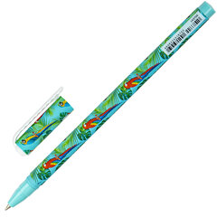 Ручка шариковая BRAUBERG SOFT TOUCH STICK &laquo;PARROTS&raquo;, СИНЯЯ, мягкое покрытие, узел 0,7 мм, 143706