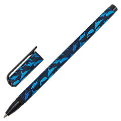 Ручка шариковая BRAUBERG SOFT TOUCH STICK &laquo;WHALE&raquo;, СИНЯЯ, мягкое покрытие, узел 0,7 мм, 143709