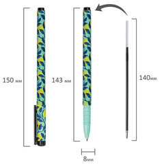 Ручка шариковая BRAUBERG SOFT TOUCH GRIP &laquo;CITRUS&raquo;, СИНЯЯ, мягкое покрытие, узел 0,7 мм, 143717