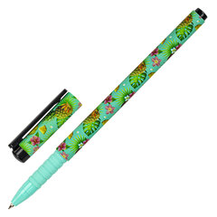 Ручка шариковая BRAUBERG SOFT TOUCH GRIP &laquo;PINEAPPLE&raquo;, СИНЯЯ, мягкое покрытие, узел 0,7 мм, 143718