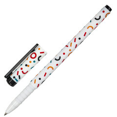 Ручка шариковая BRAUBERG SOFT TOUCH GRIP &laquo;CONFETTI&raquo;, СИНЯЯ, мягкое покрытие, узел 0,7 мм, 143723