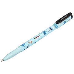 Ручка шариковая BRAUBERG SOFT TOUCH GRIP &laquo;NAVY&raquo;, СИНЯЯ, мягкое покрытие, узел 0,7 мм, 143725