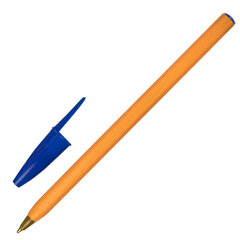 Ручка шариковая STAFF &laquo;Basic Orange BP-01&raquo;, письмо 750 метров, СИНЯЯ, длина корпуса 14 см, узел 1 мм, 143740