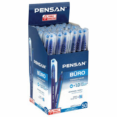 Ручка шариковая масляная PENSAN &laquo;Buro&raquo;, СИНЯЯ, игольчатый узел 1 мм, линия письма 0,8 мм, 2270
