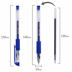 Ручка гелевая с грипом BRAUBERG &laquo;EXTRA GT NEEDLE&raquo;, СИНЯЯ, игольчатый узел 0,5 мм, линия 0,35 мм, 143916