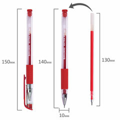 Ручка гелевая с грипом BRAUBERG &laquo;EXTRA GT NEEDLE&raquo;, КРАСНАЯ, игольчатый узел 0,5 мм, линия 0,35 мм, 143921