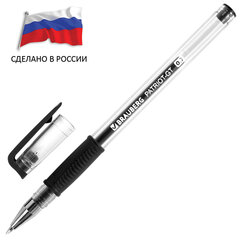 Ручка гелевая РОССИЯ &laquo;PATRIOT-GT&raquo;, ЧЕРНАЯ, корпус прозрачный, узел 0,7 мм, линия письма 0,4 мм, BRAUBERG, 143960