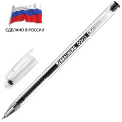 Ручка гелевая РОССИЯ &laquo;СОЮЗ&raquo;, ЧЕРНАЯ, корпус прозрачный, 0,7 мм, линия письма 0,5 мм, BRAUBERG, 143963