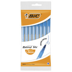 Ручки шариковые BIC &laquo;Round Stic&raquo;, НАБОР 8 шт., СИНИЕ, узел 1 мм, линия письма 0,32 мм, пакет, 928497