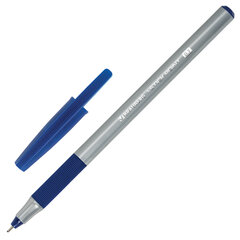 Ручка шариковая с грипом BRAUBERG &laquo;i-STICK POINT&raquo;, СИНЯЯ, корпус серый, игольчатый узел 0,7 мм, линия письма 0,35 мм, 144021