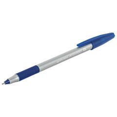 Ручка шариковая с грипом BRAUBERG &laquo;i-STICK POINT&raquo;, СИНЯЯ, корпус серый, игольчатый узел 0,7 мм, линия письма 0,35 мм, 144021