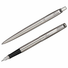 Набор PARKER &laquo;Jotter Stainless Steel GT&raquo;: шариковая ручка синяя и перьевая ручка синяя, 2093258