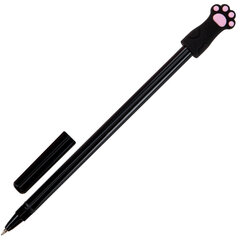 Ручка с топпером шариковая масляная FUNSTER (ФАНСТЕР) &laquo;CAT PAWS&raquo;, СИНЯЯ, корпус ассорти, пишущий узел 0,7 мм, линия письма 0,35 мм, 144369