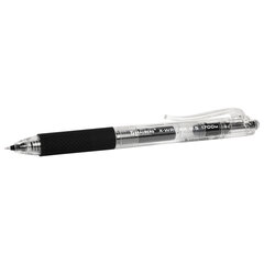 Ручка гелевая автоматическая BRAUBERG &laquo;X-WRITER 1700&raquo; УВЕЛИЧЕННАЯ ДЛИНА ПИСЬМА 1700 м, ЧЁРНАЯ, игольчатый узел 0,5 мм, линия 0,35 мм, 144472