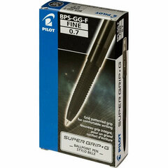 Ручка шариковая с грипом PILOT Super Grip G, ЧЕРНАЯ, узел 0,7 мм, линия 0,22 мм, BPS-GG-F B