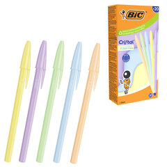 Ручка шариковая BIC &laquo;Cristal Pastel&raquo;, СИНЯЯ, корпус ассорти, узел 1,0мм, линия 0,32мм, 302550