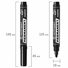 Маркер перманентный CENTROPEN 8566, ЧЕРНЫЙ, круглый наконечник, 2,5 мм