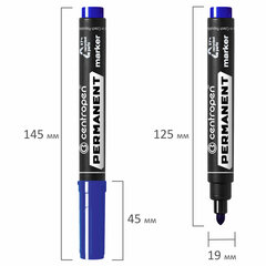 Маркер перманентный CENTROPEN 8566, СИНИЙ, круглый наконечник, 2,5 мм