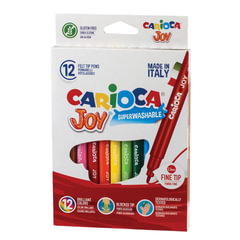 Фломастеры CARIOCA (Италия) &laquo;Joy&raquo;, 12 цветов, суперсмываемые, вентилируемый колпачок, картонная коробка, 40614