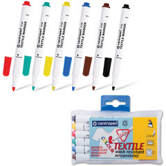 Маркеры для ткани 6 ЦВЕТОВ CENTROPEN &laquo;Textile Marker&raquo;, круглый наконечник, 1,8 мм, 2739/<wbr/>6
