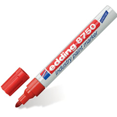 Маркер-краска лаковый (paint marker) EDDING 8750, КРАСНЫЙ, 2-4 мм, круглый наконечник, алюминиевый корпус, E-8750/<wbr/>2