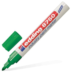 Маркер-краска лаковый (paint marker) EDDING 8750, ЗЕЛЕНЫЙ, 2-4 мм, круглый наконечник, алюминиевый корпус, Е-8750/<wbr/>4
