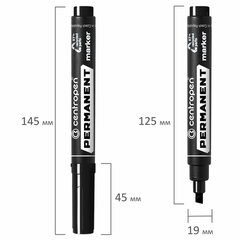 Маркер перманентный CENTROPEN 8576, ЧЕРНЫЙ, скошенный наконечник, 1-4,6 мм