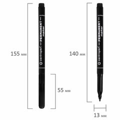 Маркер перманентный CENTROPEN 2536, ЧЕРНЫЙ, тонкий наконечник, 1 мм, трехгранная зона захвата