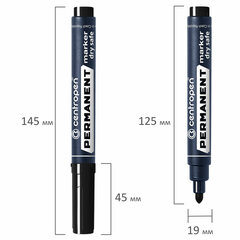Маркер перманентный CENTROPEN 8510, ЧЕРНЫЙ, круглый наконечник, 2,5 мм, 8510
