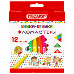 Фломастеры ПИФАГОР &laquo;ЭНИКИ-БЕНИКИ&raquo;, 12 цветов, вентилируемый колпачок, 151401