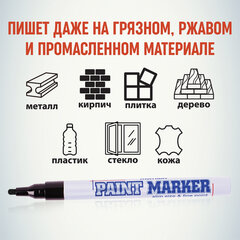 Маркер-краска лаковый (paint marker) MUNHWA &laquo;Slim&raquo;, 2 мм, ЧЕРНЫЙ, нитро-основа, алюминиевый корпус, SPM-01