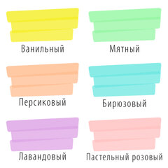 Набор текстовыделителей BRAUBERG 6 шт., АССОРТИ, &laquo;DELTA PASTEL&raquo;, линия 1-5 мм, 151736