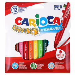 Фломастеры утолщенные CARIOCA (Италия) &laquo;Bravo&raquo;, 12 цветов, суперсмываемые, 42755