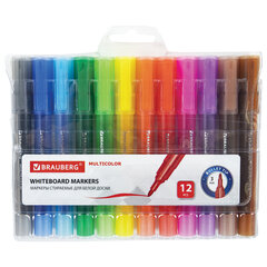 Маркеры стираемые для белой доски НАБОР 12 ЦВЕТОВ, BRAUBERG &laquo;MULTICOLOR&raquo;, 3 мм, 152121